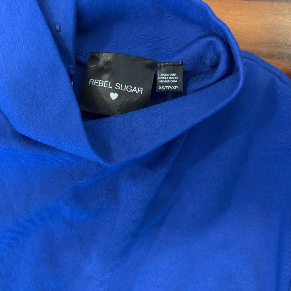 Blue Capped Sleeve Dress - Picture 2 of 7